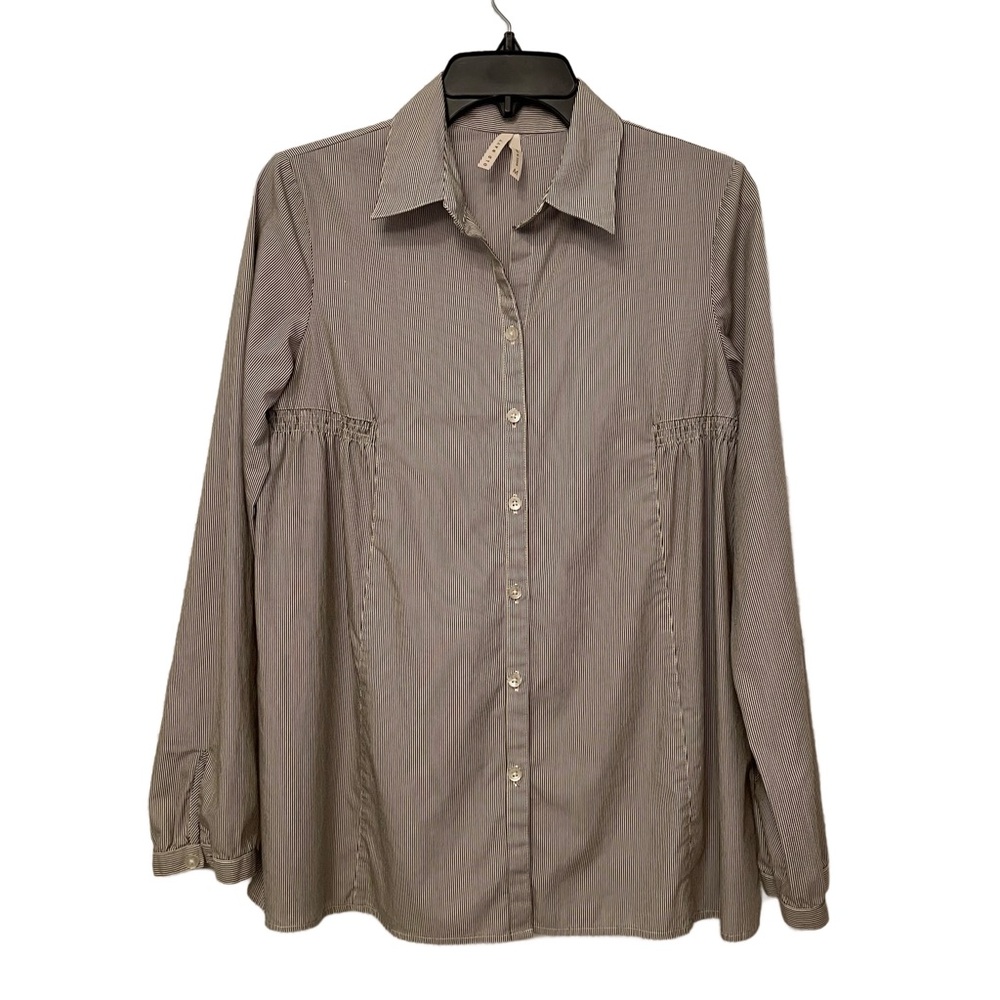 Vintage Y2K Old Navy Baby Doll Button Up Pleated Long Sleeve Shirt Womens Medium